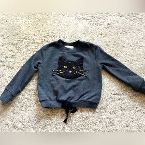 Sequin kitty cat sweatshirt for little girl. Size 2T
